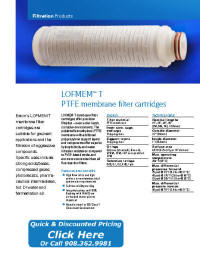 LOFMEM T PTFE Membrane Filter Cartridges