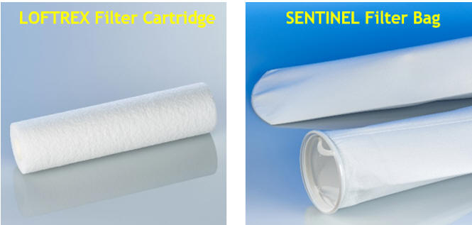 Comparison of Sentinel filter bag and LOFTREX filter cartridge
